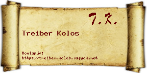Treiber Kolos névjegykártya